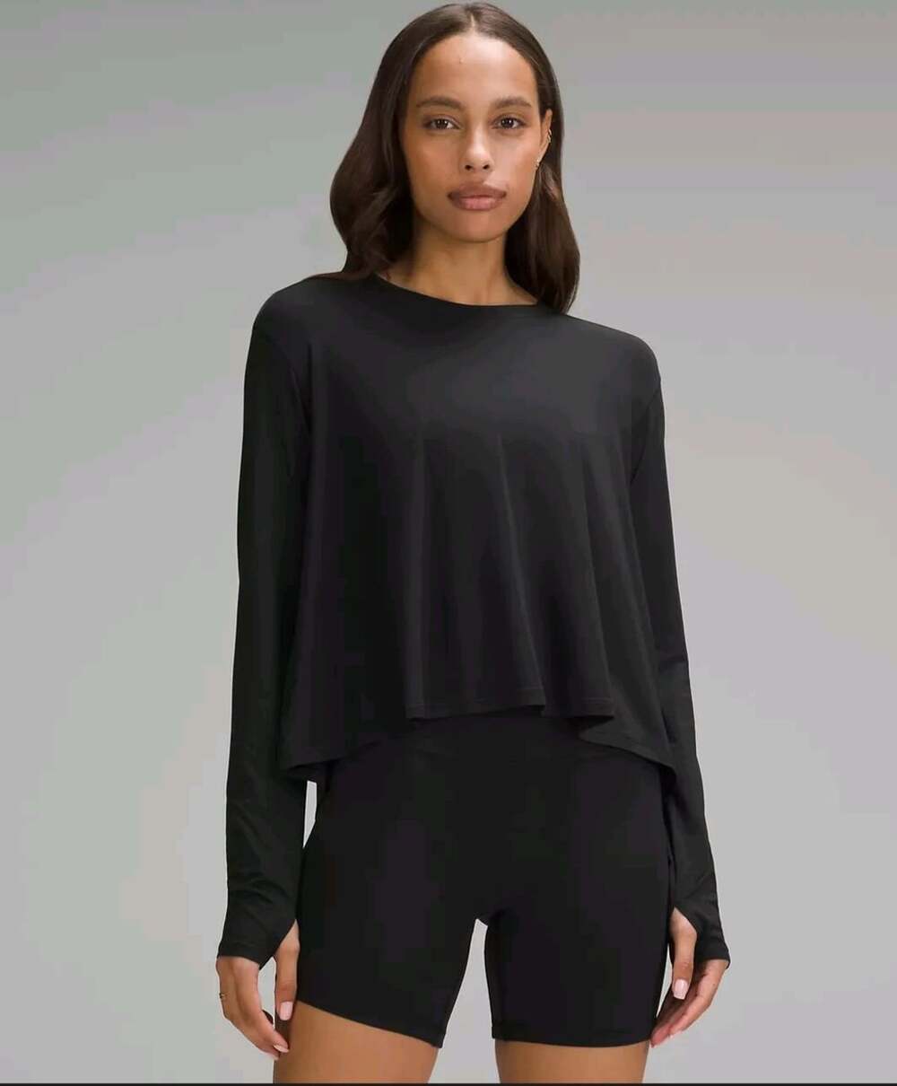 Lululemon Modal Relaxed-Fit Lounge Long-Sleeve Shirt Black Sz 6